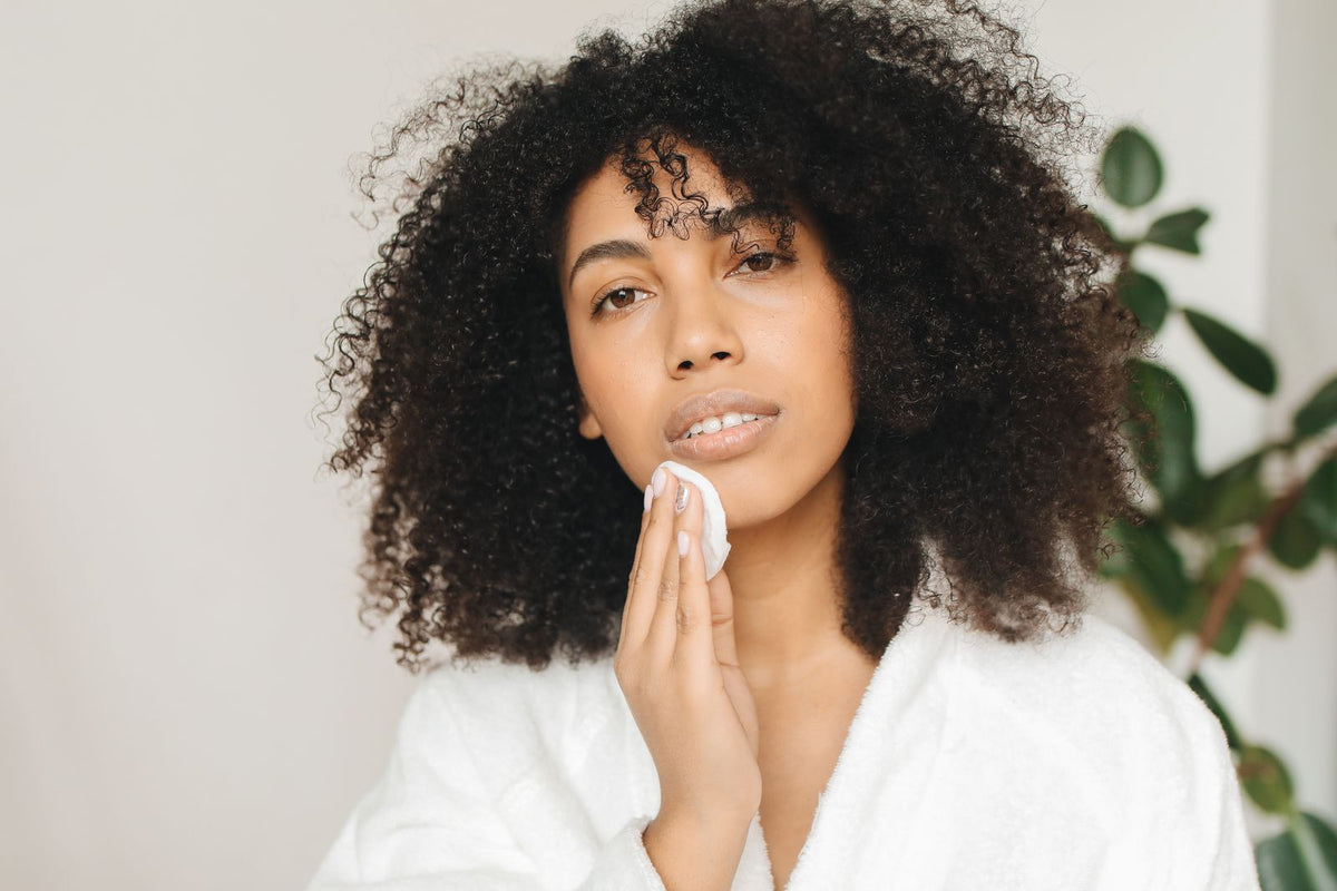 A gentle toner step using a clean cotton pad